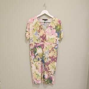 BCBG MaxAzria Women's Pink & Multicolor Floral "Avery" Mini Dress - Size Medium